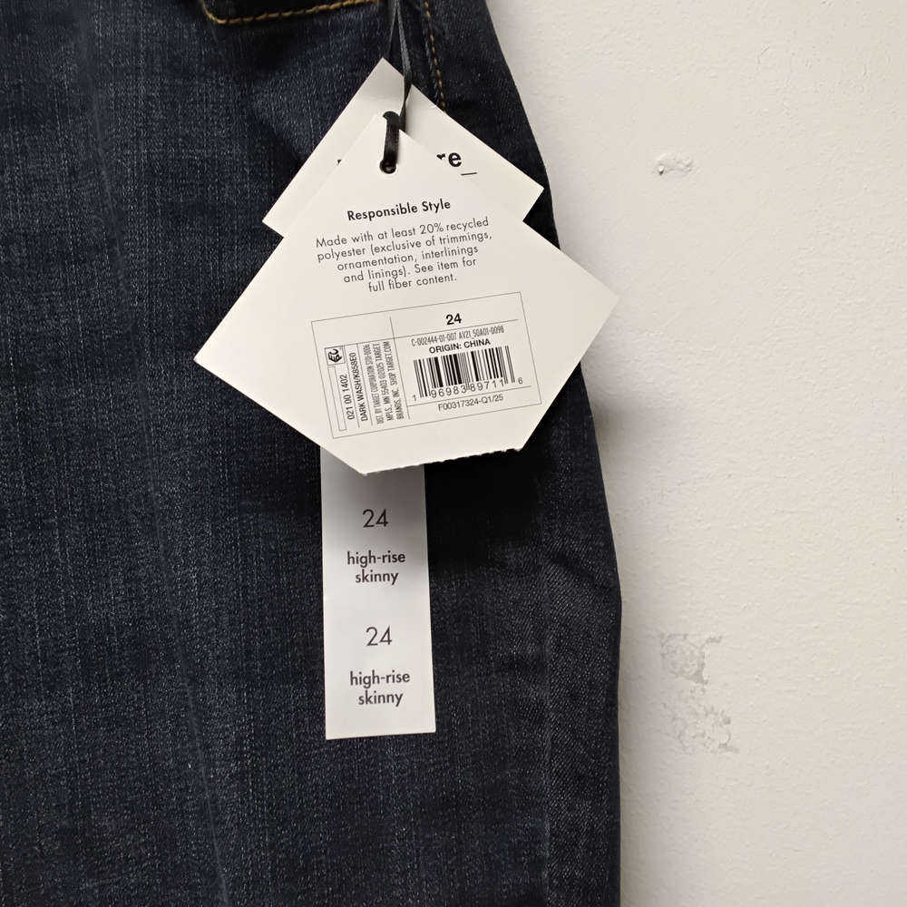 Womens Dark Wash Skinny Jeans Size 24 #349 - Picture 3 of 9